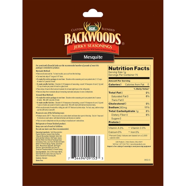 Backwoods Mesquite Jerky Seasoning 365 Oz Bagged